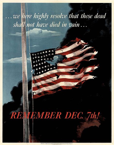 U.S. memorial poster of the Japanese attack on Pearl Harbor