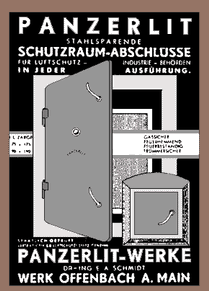 German ad for bomb shelter doors