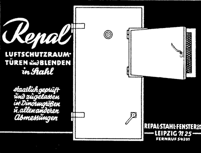 Repal, Leipzig, air defense shelter doors and shutters, in steel