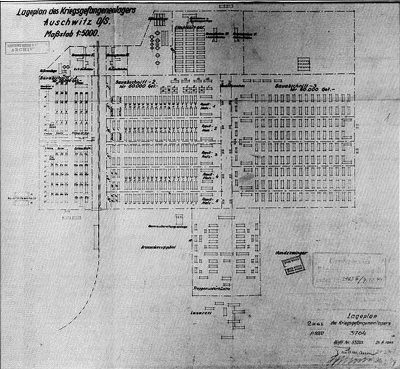 March 1944 map of the Auschwitz-Birkenau camp