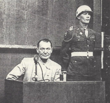 Herman Göring during the Nuremberg Tribunal