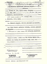 Page from the Auschwitz Death Books