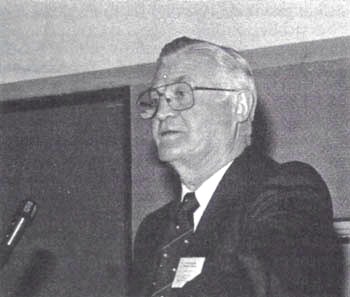 Doug Collins addresses the Tenth IHR Conference (1990), in Washington, DC