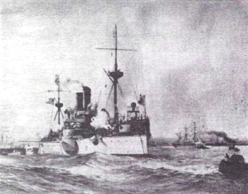 US warship Maine arrives in Havana harbor, January 1898