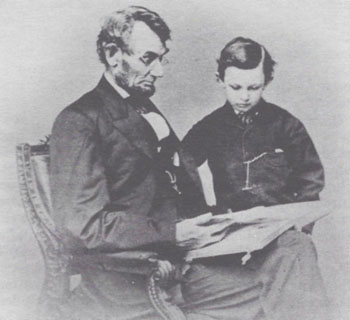 Lincoln with his son Tad, February 1864