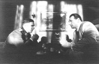 Scene from 'Schindler's List': Amon Goeth converses with Oskar Schindler