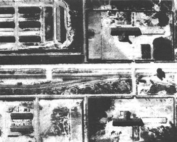 Detail of Allied air photo of Auschwitz-Birkenau, August 25, 1944