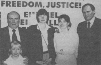 At 'Zündelhaus' 1988: Ernst Zündel, Barbara Kulaszka, Keltie Zubko, Douglas Christie