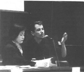 David Cole at the Feb. 18, 1995, news conference in Japan