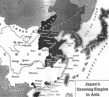 Japanese occupied areas in east Asia