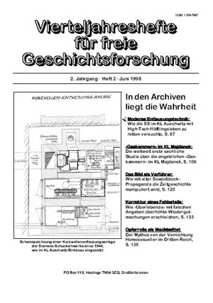 'Vierteljahreshefte für freie Geschichtsforschung,' vol. 2, no. 2, June 1998