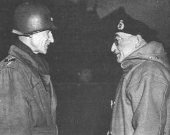 Percy Hobart, right, in conversation with General William H. 'Big Bill' Simpson, US Ninth Army Commander
