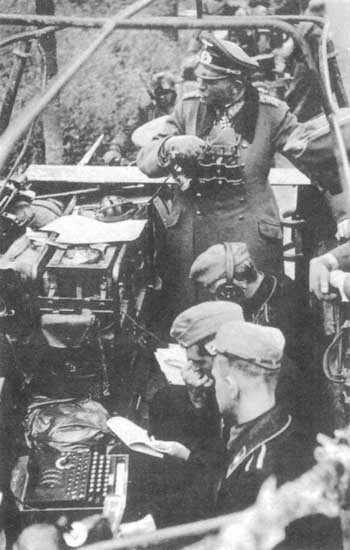 General Heinz Guderian in his armored command vehicle during operations in France, June 1940