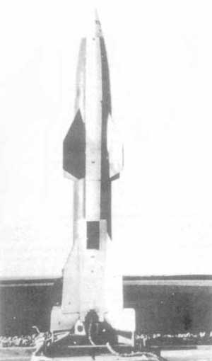 A 'Wasserfall' test rocket on the launch pad in 1944