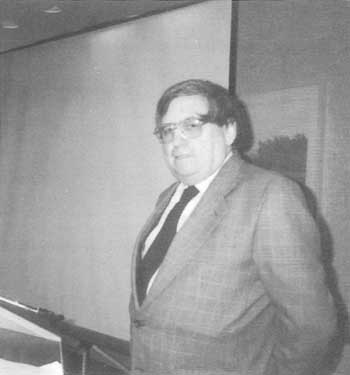 Costas Zaverdinos addressing an IHR meeting, March 28, 1998