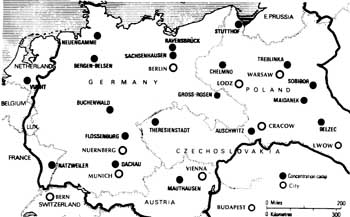 The chief concentration camps on the territory of the Greater German Reich, 1944