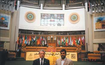 Dr. Töben, with Dr. Reza Kaji, at the International Intifada Conference in Teheran, Iran, in April 2001