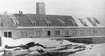 Birkenau crematory structure (<em>Krema</em>) II, in a German photograph taken in late January 1943