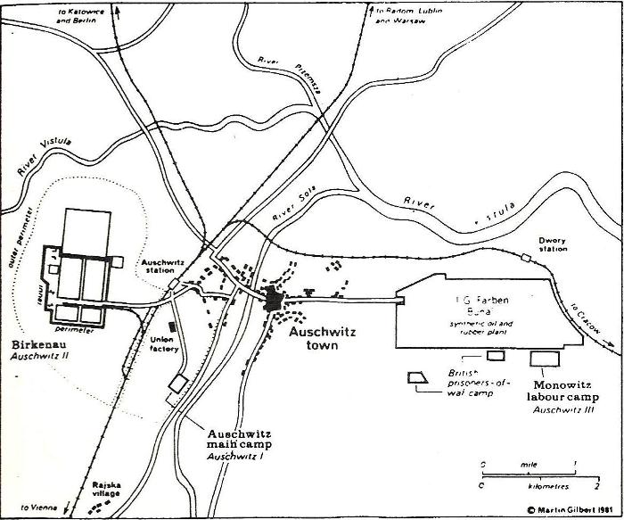 Plan of the Auschwitz region