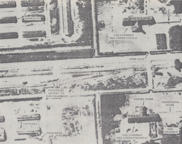 Aerial photograph of Auschwitz-Birkenau