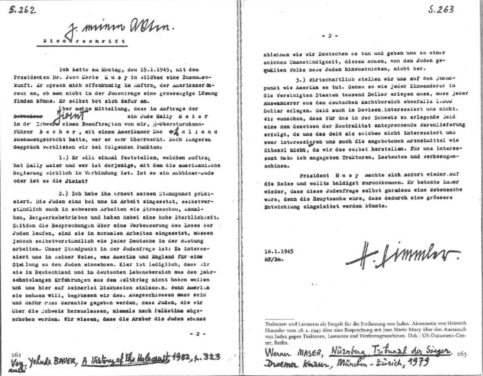 Himmler letter on Musy meeting