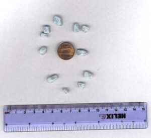 Ill. 1: Zyklon-B pellets as found at Auschwitz.