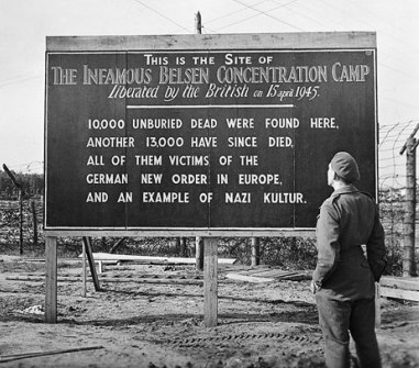 Sign at Bergen-Belsen Concentration Camp
