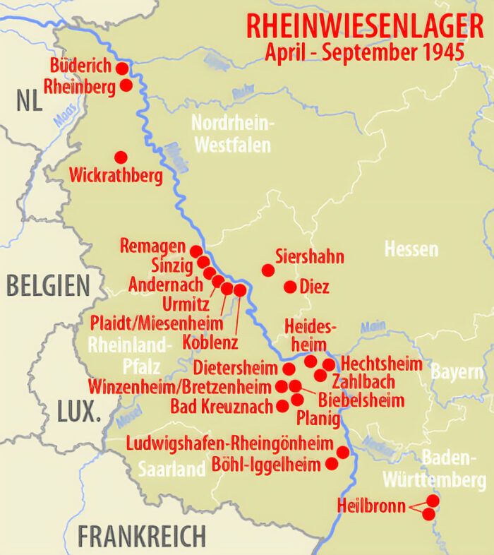 Map of the Rheinwiesen mass-starvation camps (Wikipedia).