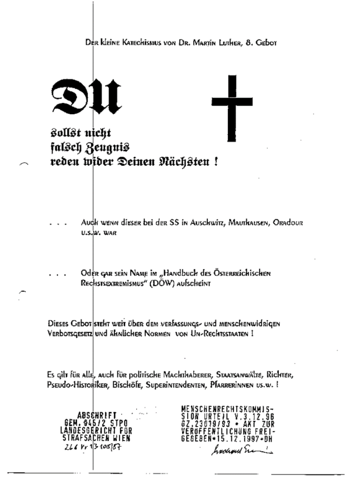 Lachout, document submitted to Austrian court