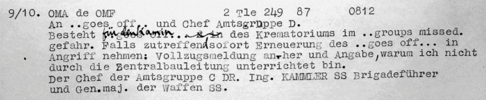 Document 1a: Version of Document 1 as intercepted and deciphered by the British. TNA, HW 16-19. German Police Decodes Nr 3 Traffic: 4.6.42. ZIP/GPDD  109/11.6.42, n. 9/10.