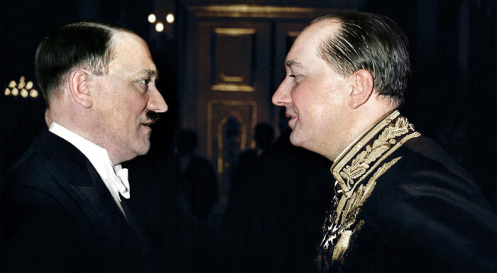 Hitler (left) with Józef Lipski, Polish Ambassador to Germany from 1934 to 1939