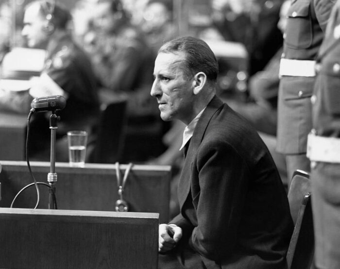 Ernst Kaltenbrunner in the witness stand during the IMT