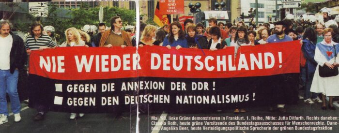 'Never again Germany!' – self-hating Germans demonstrate against the German reunification in 1990.