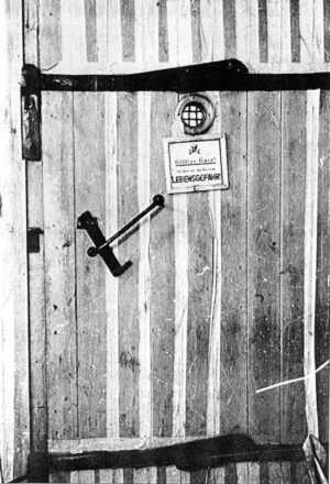 'gastight' door of a disinfestation chamber at Auschwitz