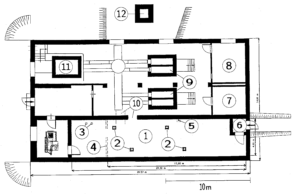 Floor plan of Crematorium I, Auschwitz Main Camp, today's situation