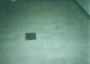 Floor drain inside the Mauthausen 'gas chamber'