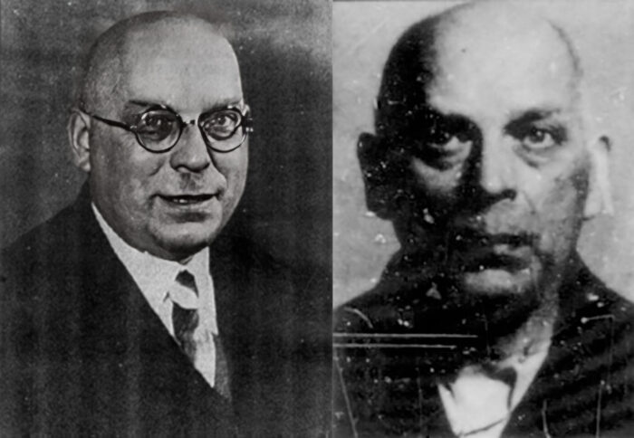 Kurt Prüfer, designer and constructor of the Auschwitz cremation furnaces, in 1935 (left) and in 1946, while in Soviet captivity in Moscow.