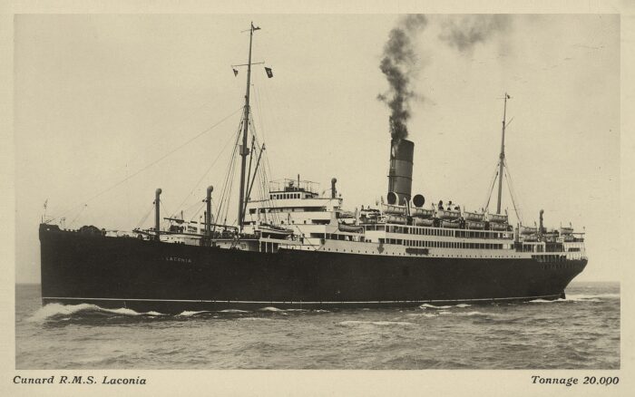 The Laconia on a Cunard Line postcard anno 1921