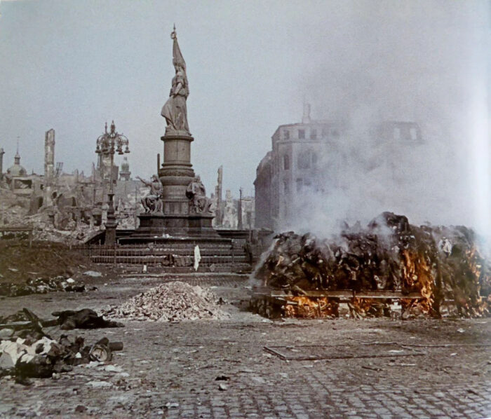 Dresden, Altmarkt, Funeral Pyre, February 1945