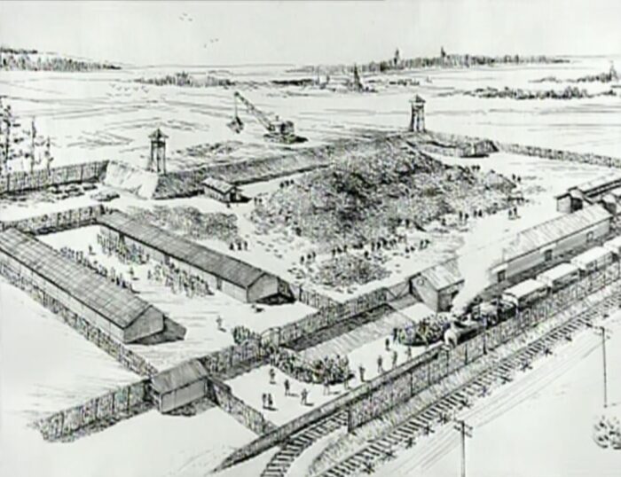 Artist's rendering of Treblinka Camp