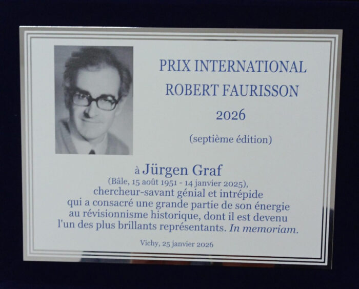 2026 Prix International Robert Faurisson