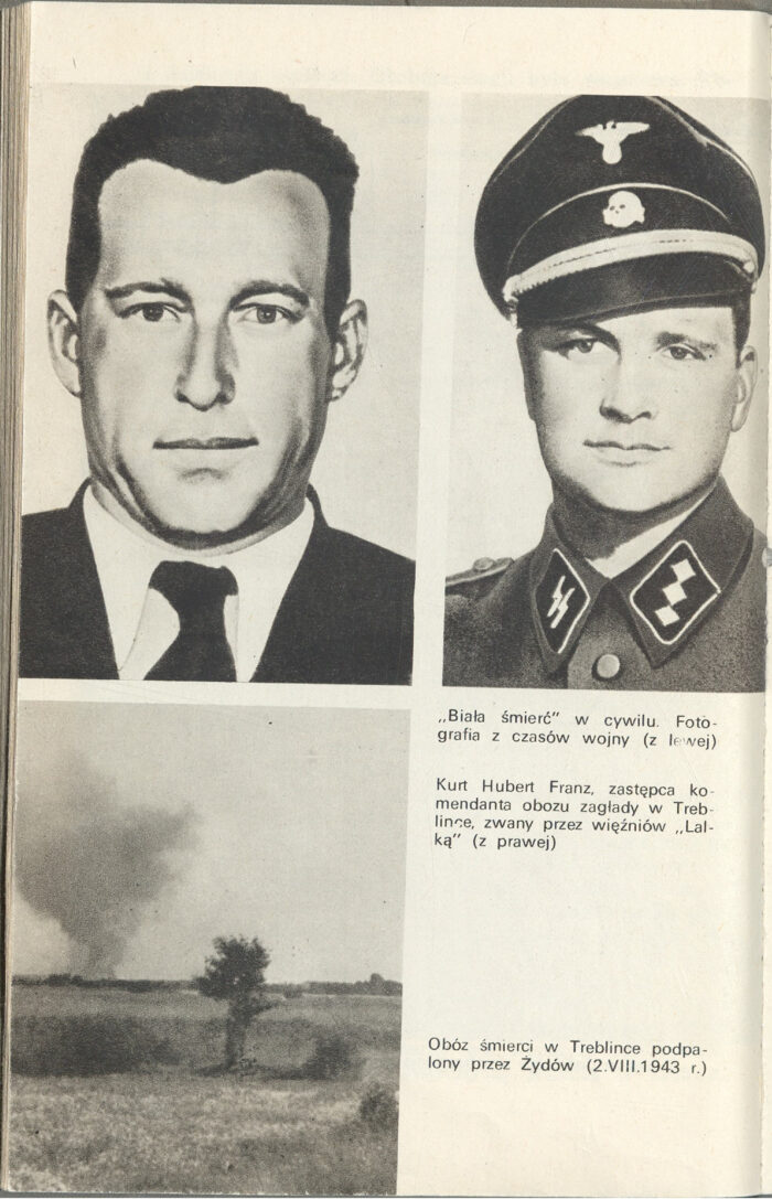Photo showing smoke over Treblinka, book page