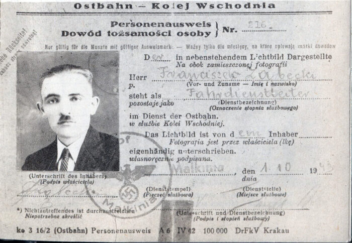 Franciszek Ząbecki, Ostbahn ID card