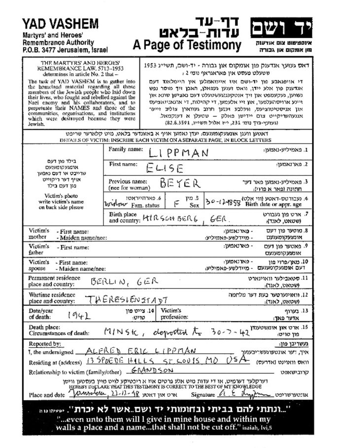 Figure 1: Alfred Eric Lippman testimony