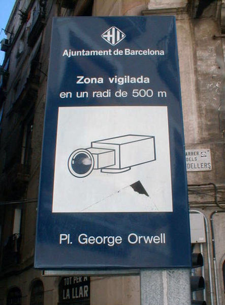 Cameras on Placa George Orwell, Spain