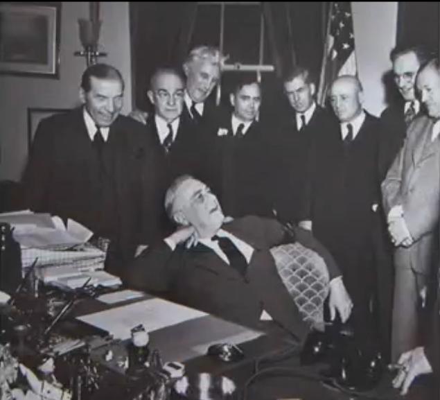 Franklin Roosevelt after declaring war