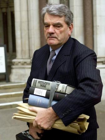 David Irving arrives at Irving v. Lipstadt trial