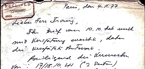 François Genoud letter