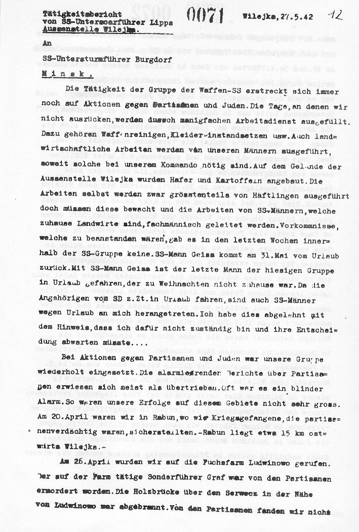 First page of the Gruppe Lipps Report