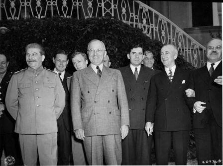 Harry Truman with James Byrnes and Joseph Stalin